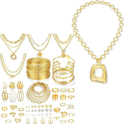 79-Piece Gold Jewelry Set — Necklaces, Bracelets & More