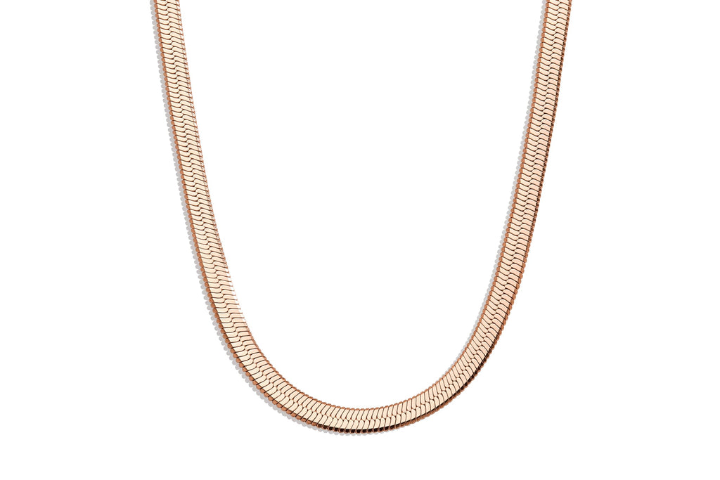 14K Gold Silver Plated Herringbone Necklace for Women, Non-Tarnish