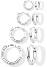 Load image into Gallery viewer, 14K Gold Plated Huggie Hoop Earrings — Stacking Set, Hypoallergenic