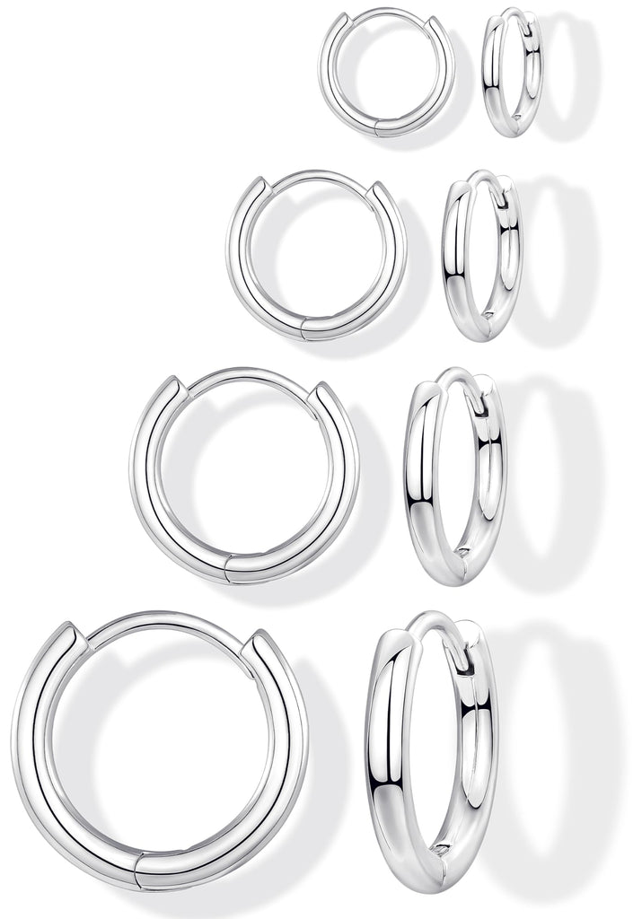 Small Gold Huggie Hoop Earrings Set for Women Men, Hypoallergenic 14K Gold Plated Hoop Earring Cartilage – view 12