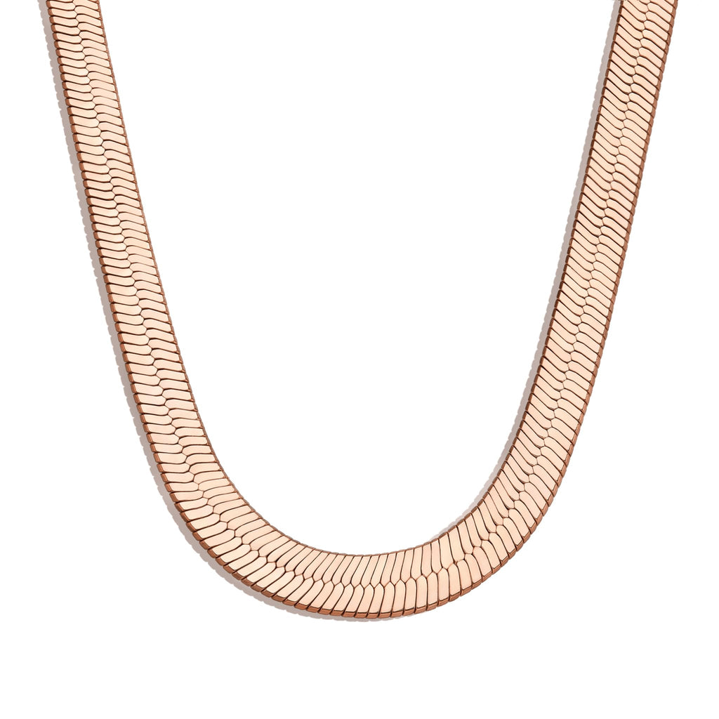 14K Gold Silver Plated Herringbone Necklace for Women, Non-Tarnish