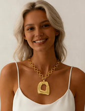 Load image into Gallery viewer, Chunky Gold Pendant Necklace — Boho 14K Plated Layer