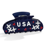 Blue USA Hair Clip for Women Sturdy Independence Day Hair Claws