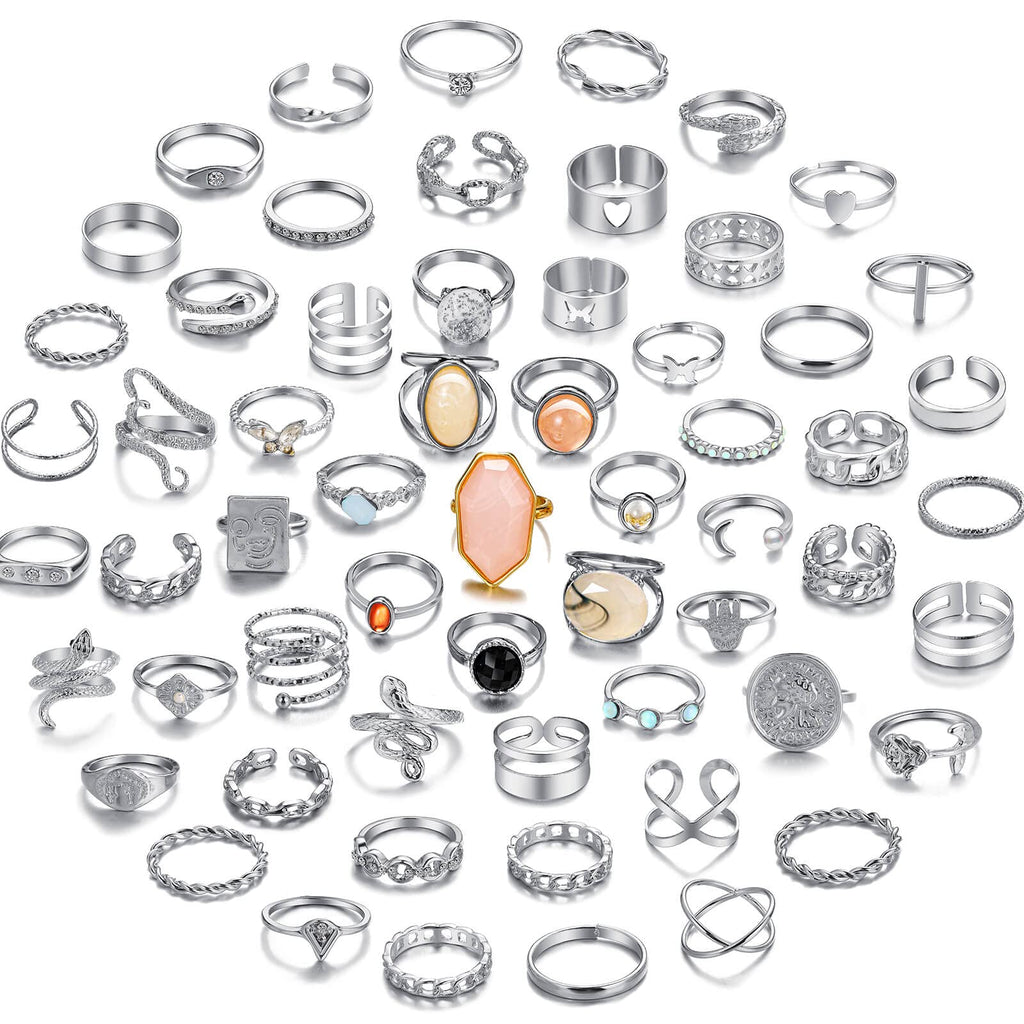 60 Pcs Gold Stacking Rings for Women, Vintage Stackable Knuckle Midi – view 8