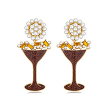 将图片加载到图库查看器，Happy New Year Rhinestone Dangle Earrings – view 7