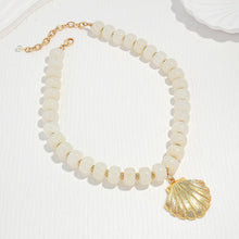 Load image into Gallery viewer, Colorful Beaded Shell Necklace Gold Seashell Pendant – view 4