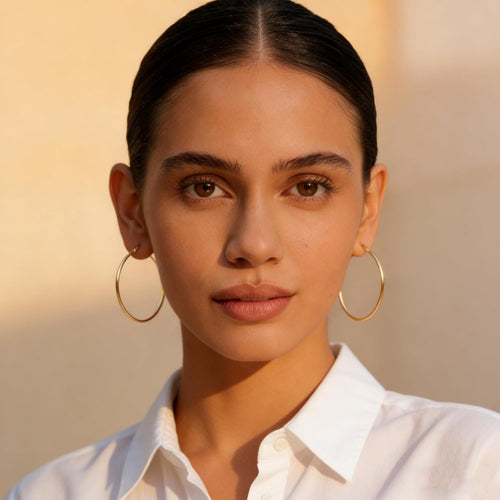 Gold Hoop Earrings Set — 14/20/30/40mm, Sterling Silver Post