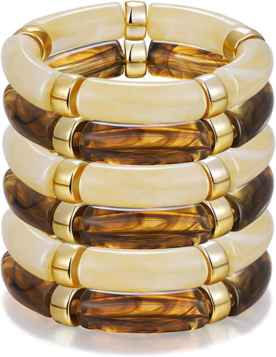 6pcs Brown Acrylic Bangles