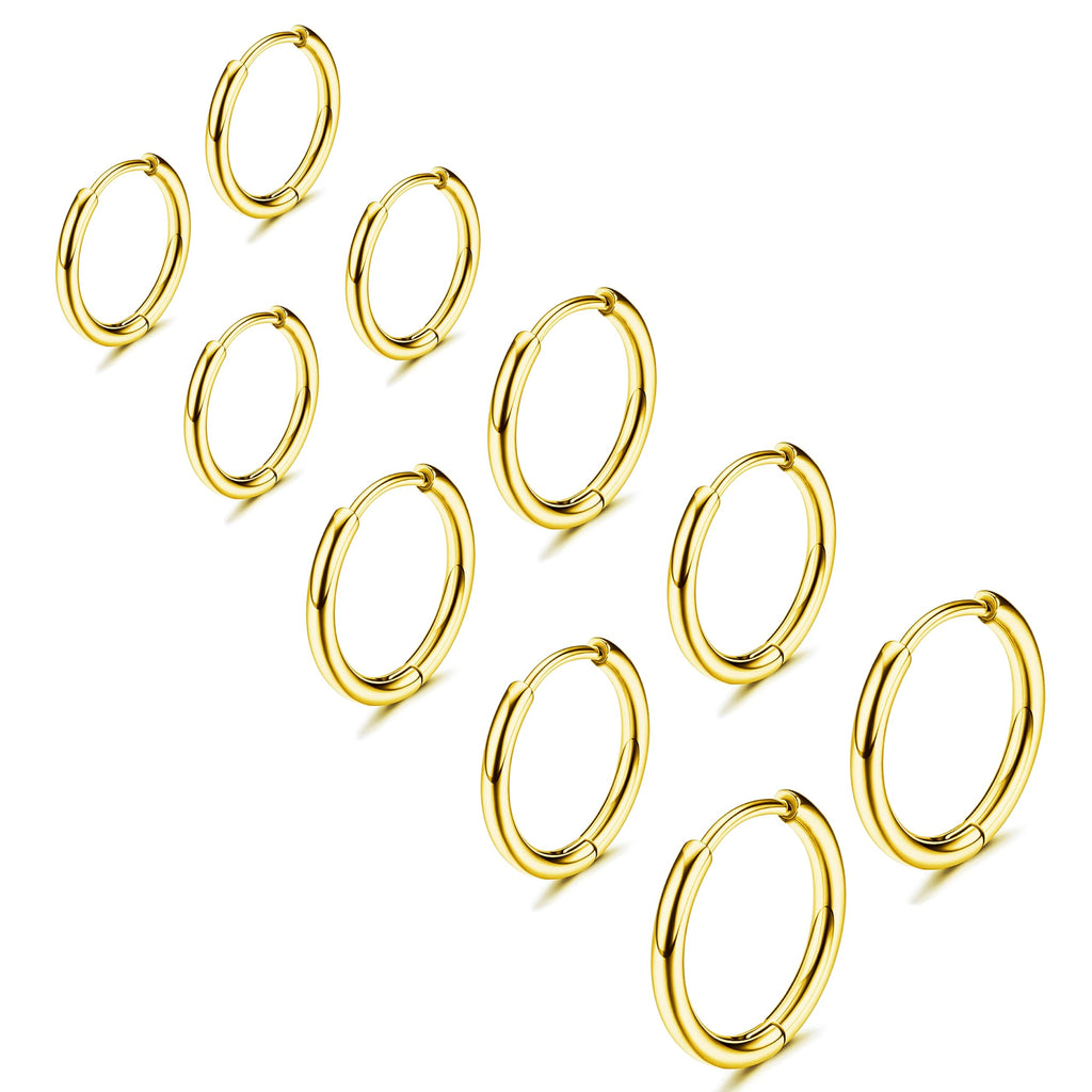 316L Stainless Steel Hoop Earrings — Hypoallergenic Cartilage Set