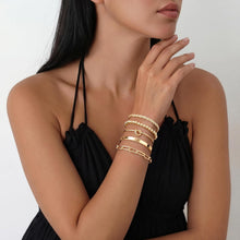 Load image into Gallery viewer, Gold Bracelets Set for Women, 14K Gold Plated, Sterling Silver – alternate view