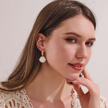 Load image into Gallery viewer, Gold Shell Earrings For Women Modern Summer White Seashell – view 3