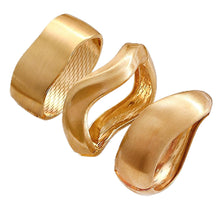 Load image into Gallery viewer, Chunky Gold Bangle Bracelets for Women, Dainty 14k Gold Plated Big Stackable Bangles Set, Trendy Statement Cuff Bracelet Stack Fashion Jewelry Gifts