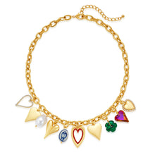 Load image into Gallery viewer, Gold Cross Charms Necklace Trendy Heart Pendant – view 11