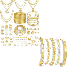 Load image into Gallery viewer, 83-Piece Gold Jewelry Set — Necklaces, Bracelets &amp; More