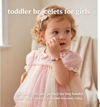 将图片加载到图库查看器，Initial Heart Bracelets for Toddler Girls Kids Women, Cute Preppy Letter A-Z Charm Bracelet for Little Girls Bulk, Colorful