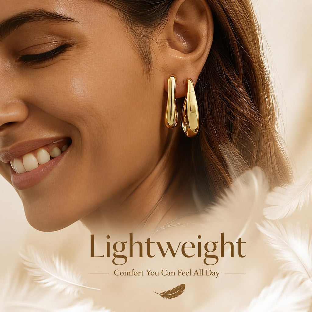30 Pairs Chunky Gold Hoop Earrings for Women, Multipack Jewelry for Gift – view 3