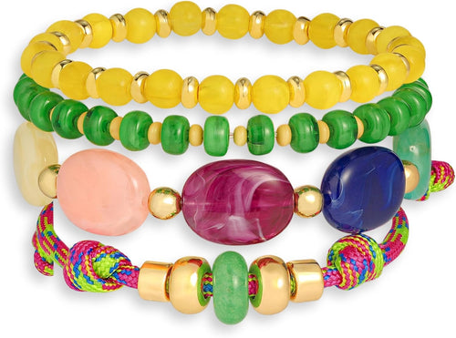 Colorful Bead Stackable Stretch bracelet sets for Women