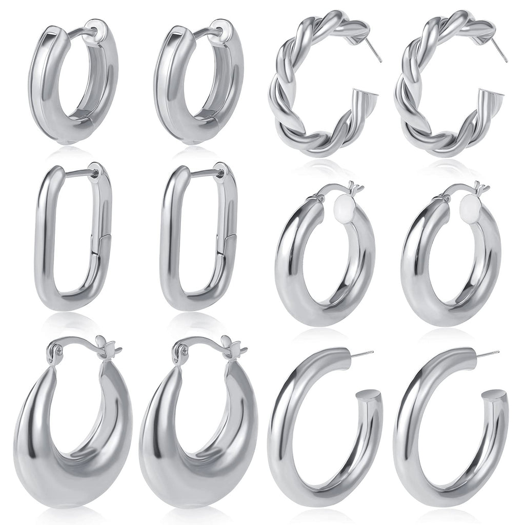 30 Pairs Chunky Gold Hoop Earrings for Women, Multipack Jewelry for Gift – view 9