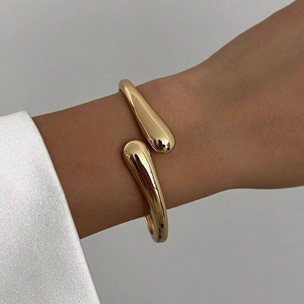 Gold & Silver Cuff Bracelet — 2 Piece Chunky Bangle