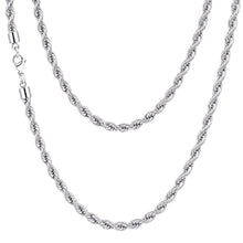Load image into Gallery viewer, Rope Chain Necklace for Men Women, 316L Stainless Steel Twist Link Chain for Men, Gold Silver Black Tone, Hypoallergenic