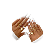 将图片加载到图库查看器，25 Pcs Gold Stackable Ring Set for Women, Chunky Knuckle Finger Midi Rings, Silver Simple Stacking Cute Rings Pack Trendy Stuff Jewelry Gift