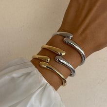 Load image into Gallery viewer, Gold &amp; Silver Cuff Bracelet — 14K Plated Chunky Bangle
