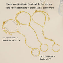 Load image into Gallery viewer, 3PCS 14K Gold-Plated Hand Chain Bracelets for Women, Stack Bracelets Set Adjustable, Trendy Dainty Ring Bracelet Hand Chain