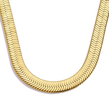 Load image into Gallery viewer, 14K Gold Silver Plated Herringbone Necklace for Women, Non-Tarnish