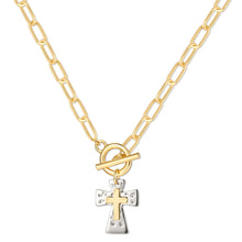 将图片加载到图库查看器，Chunky Gold Pearl Layered Chain Necklace for Women, 14K Toggle Clasp – view 7