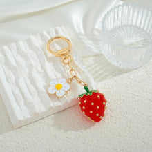 Load image into Gallery viewer, Strawberry Gold Bag Charm Keychain For Women – view 5
