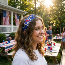 将图片加载到图库查看器，USA Patriotic Star Headband for Women Trendy Sparkling – alternate view