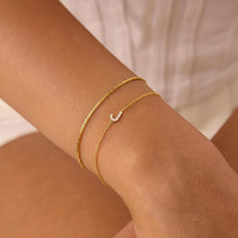 将图片加载到图库查看器，Gold Initial Bracelet — A–Z, 14K Gold Plated Box Chain
