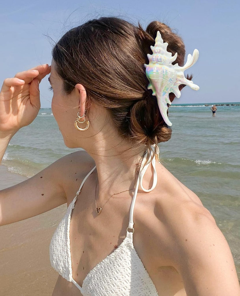 Colorful Conch Hair Clips For Women Large Shell Claw Clips – view 3