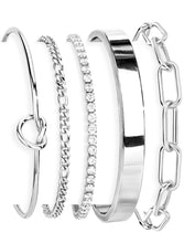 Load image into Gallery viewer, Gold Bracelets Set for Women, 14K Gold Plated, Sterling Silver – view 17