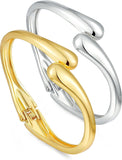 Gold & Silver Cuff Bracelet — 14K Plated Chunky Bangle