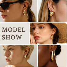 将图片加载到图库查看器，30 Pairs Chunky Gold Hoop Earrings for Women, Multipack Jewelry for Gift – view 4