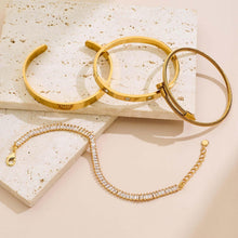 Load image into Gallery viewer, Gold Plated Bangle Set for Women Chain Bracelets