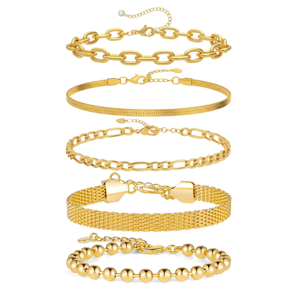 Gold Plated Bangle Set for Women Chain Bracelets
