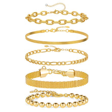 Load image into Gallery viewer, Gold Plated Bangle Set for Women Chain Bracelets