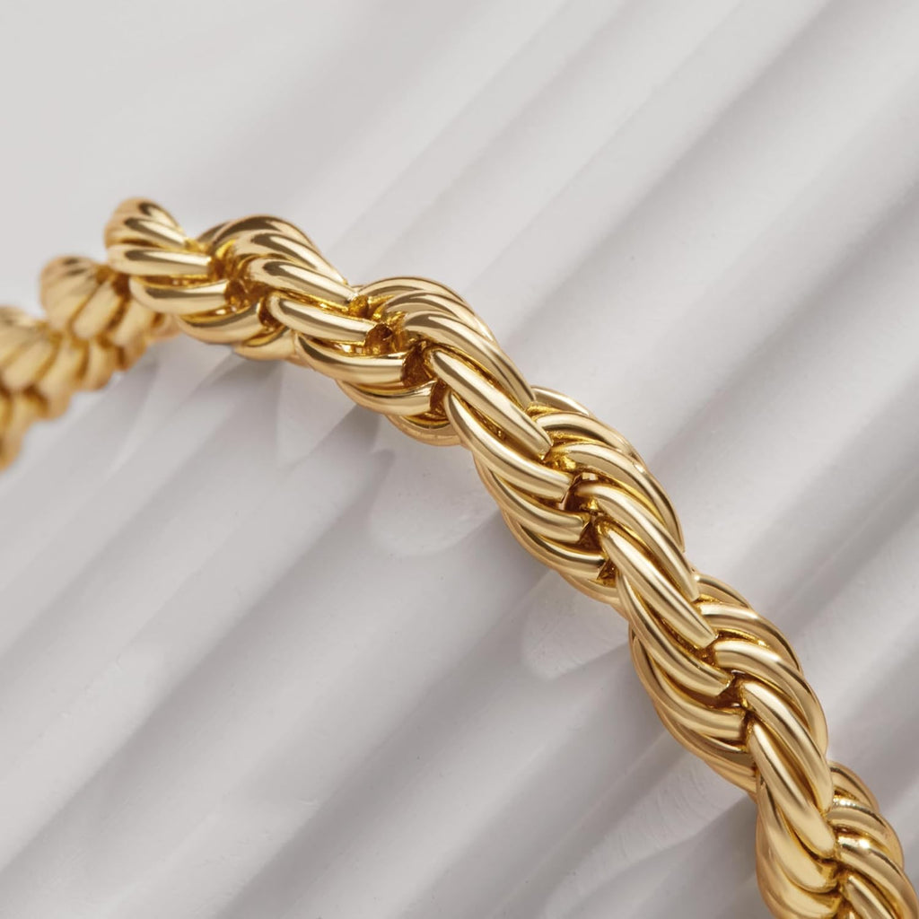 Gold Rope Chain Necklace for Men, Stainless Steel – view 5