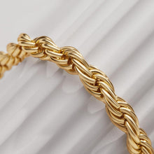 Load image into Gallery viewer, Rope Chain Necklace for Men Women, 316L Stainless Steel Twist Link Chain for Men, Gold Silver Black Tone, Hypoallergenic