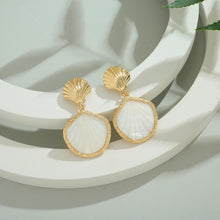 Load image into Gallery viewer, Gold Shell Fish Earrings For Women Chic Summer Beach Seashell – view 6
