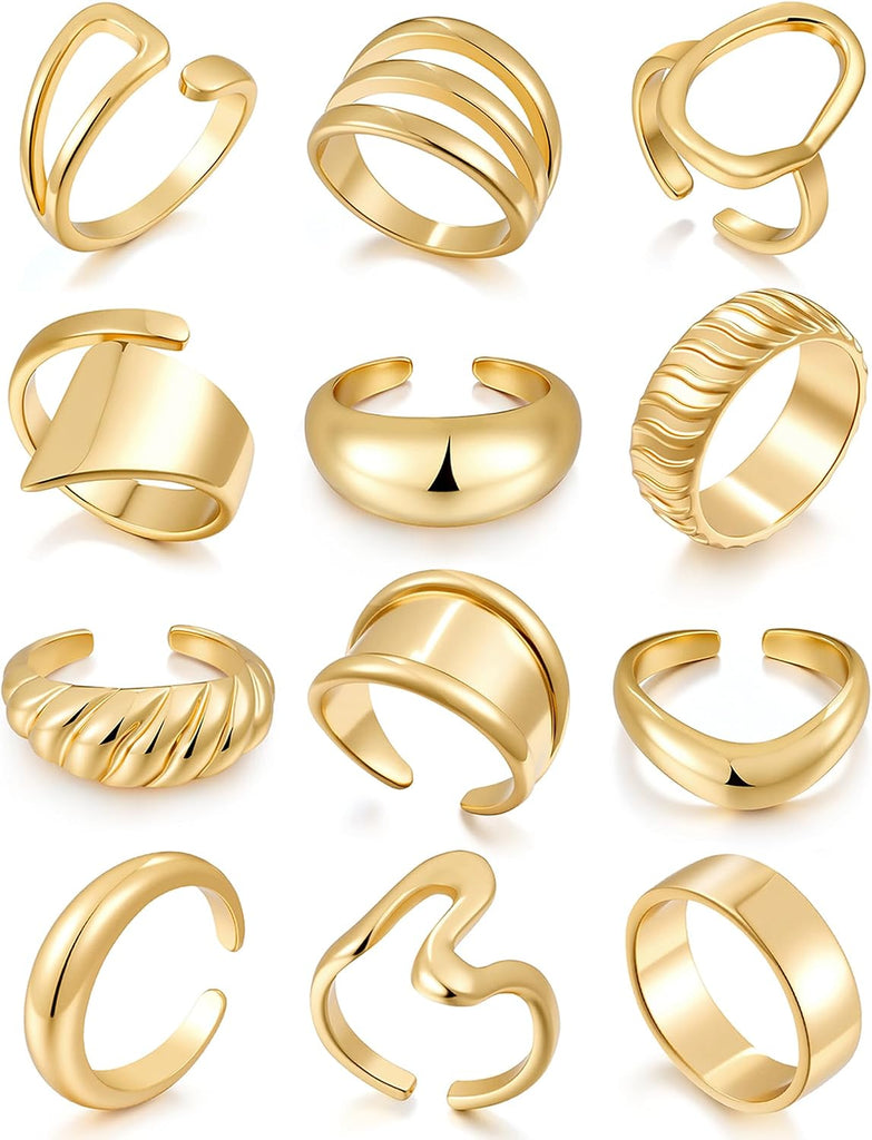 Gold Stackable Rings — 18K Plated, Build Your Stack