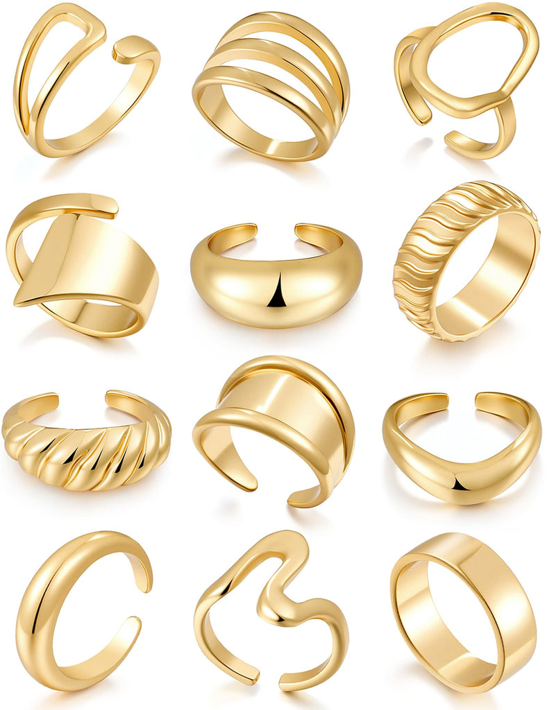 Gold Stackable Rings — 18K Plated, Build Your Stack