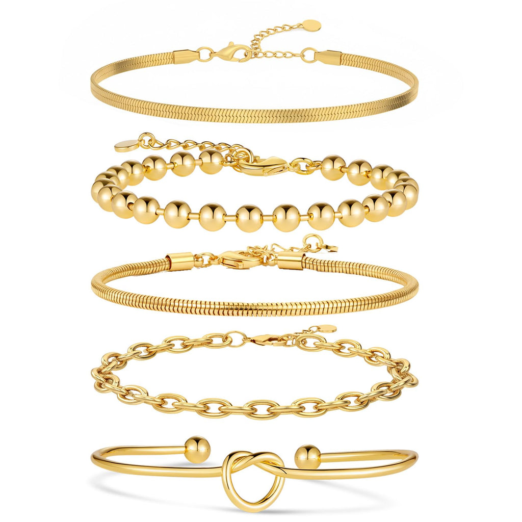 Gold Plated Bangle Set for Women Chain Bracelets