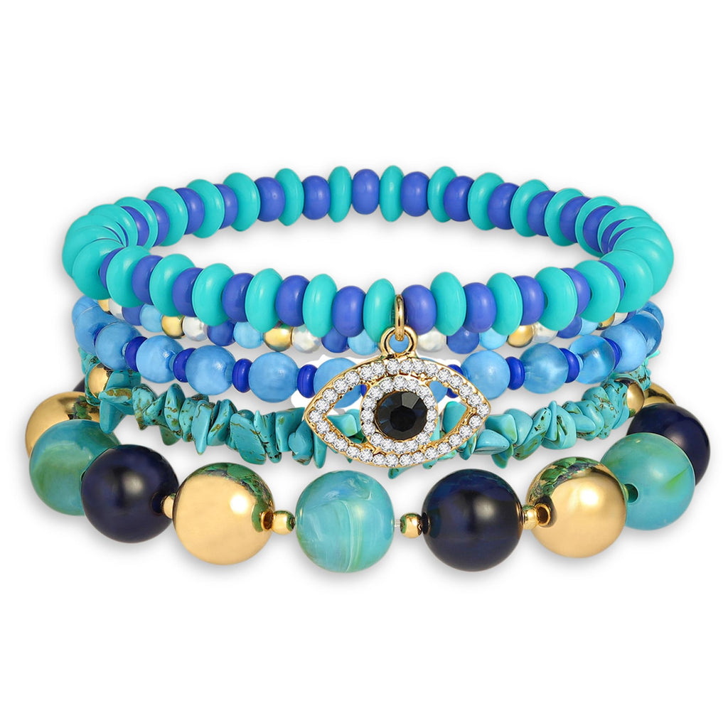 Colorful Bead Stackable Stretch bracelet sets for Women – view 7