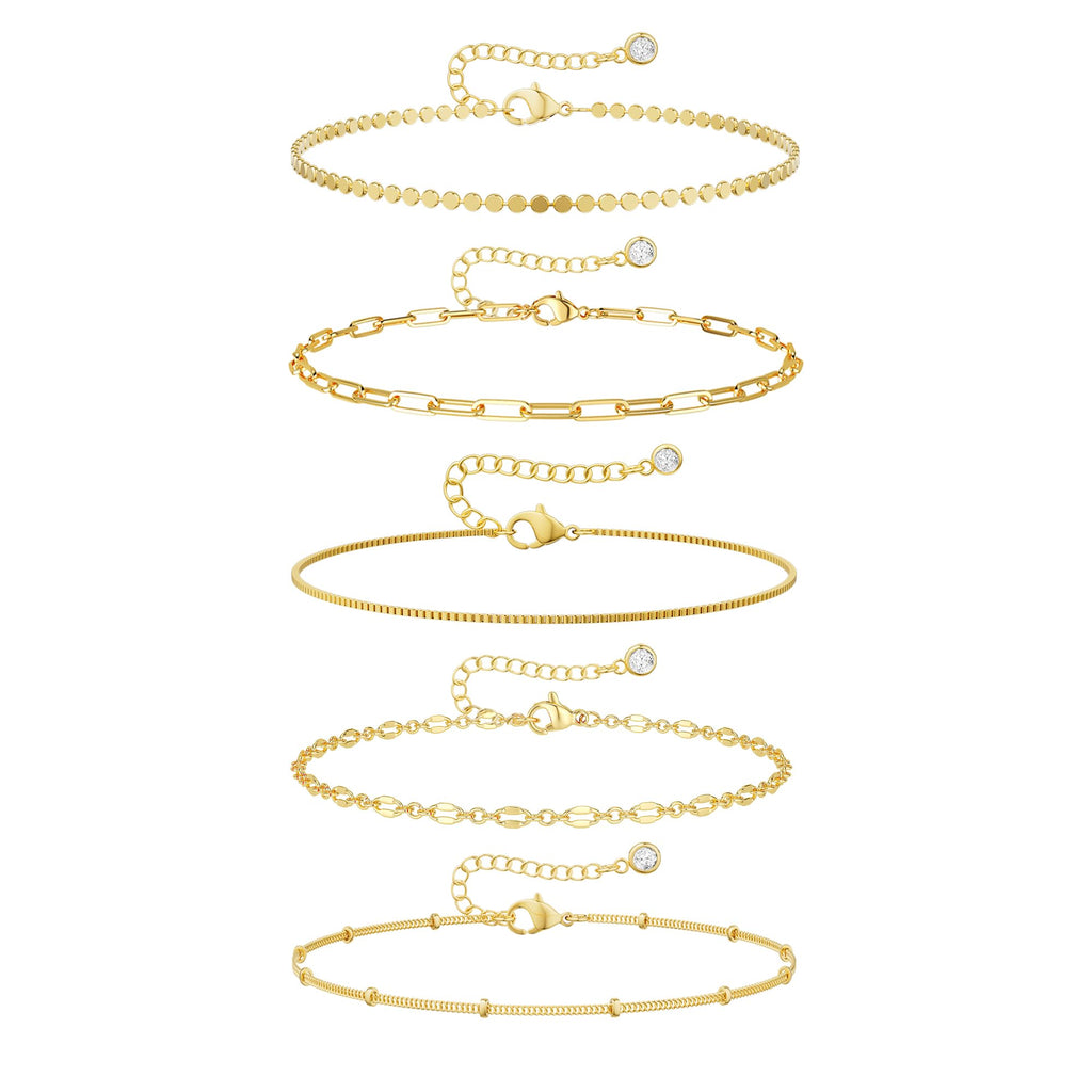 Dainty Gold Ankle Bracelets for Women Waterproof – view 8