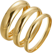 Load image into Gallery viewer, Chunky Gold Bangle Bracelets for Women, Dainty 14k Gold Plated Big Stackable Bangles Set, Trendy Cuff Bracelet Stack Fashion Jewelry Gifts