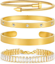 Load image into Gallery viewer, Gold Plated Bangle Set for Women Chain Bracelets