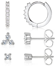 将图片加载到图库查看器，Dainty Small Gold Stud Earrings for Women, 14K Gold Plated Mini Tiny Studs Earrings Sets with S925 Sterling